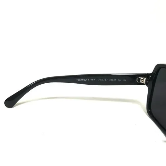CHANEL Sunglasses 5408-A c.1026/S4 Black White Oversize Square with Black Lenses - Picture 10 of 12